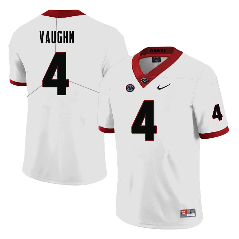 Men #4 Sam Vaughn Georgia Bulldogs College Football Jerseys-White